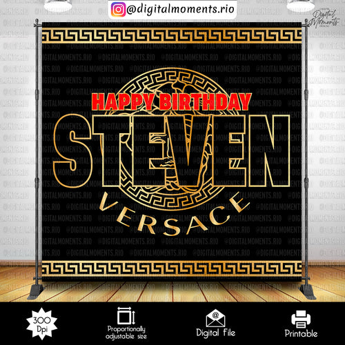 Versace 8x8 Steven, events, custom, versace, birthday, 8x8, backdrop