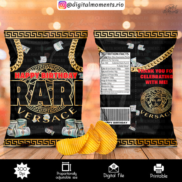 Versace Custom Chip Bag Design - Digital File | Digital Download for Events for Events. arts, bag, celebration, chip, custom, design, digita…