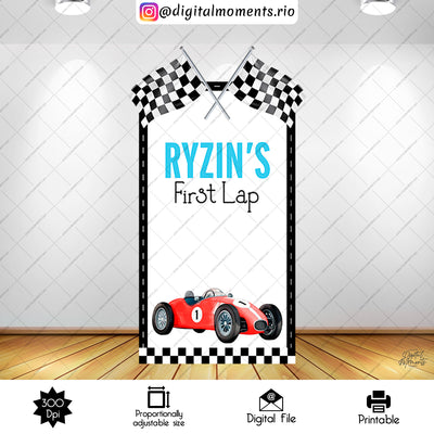 Vintage Race Car - Panel - Birthday
