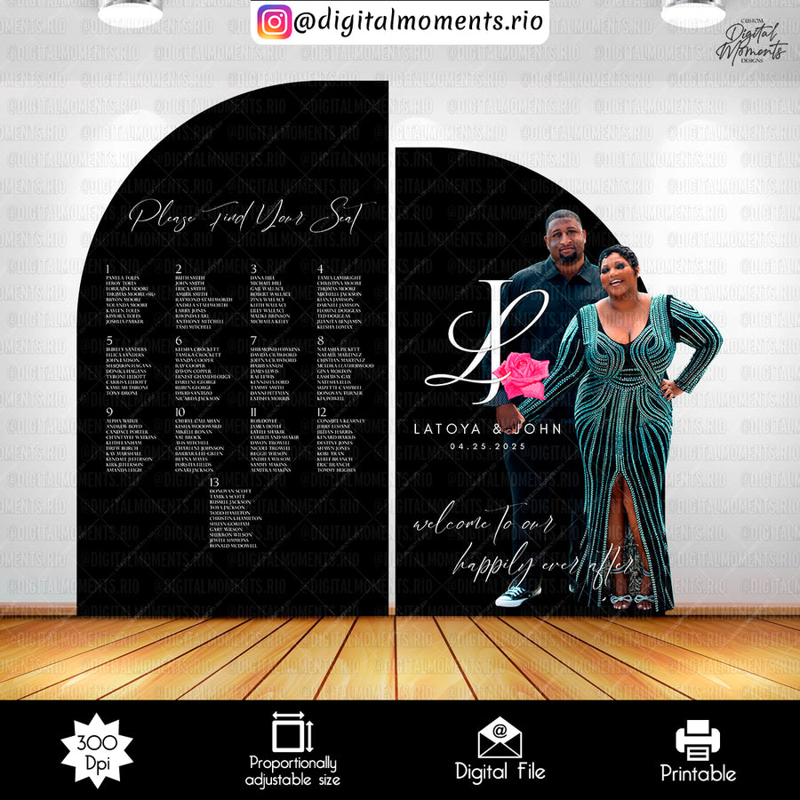 Wedding Seating Chart and Welcome Sign Panel Wall Custom ...