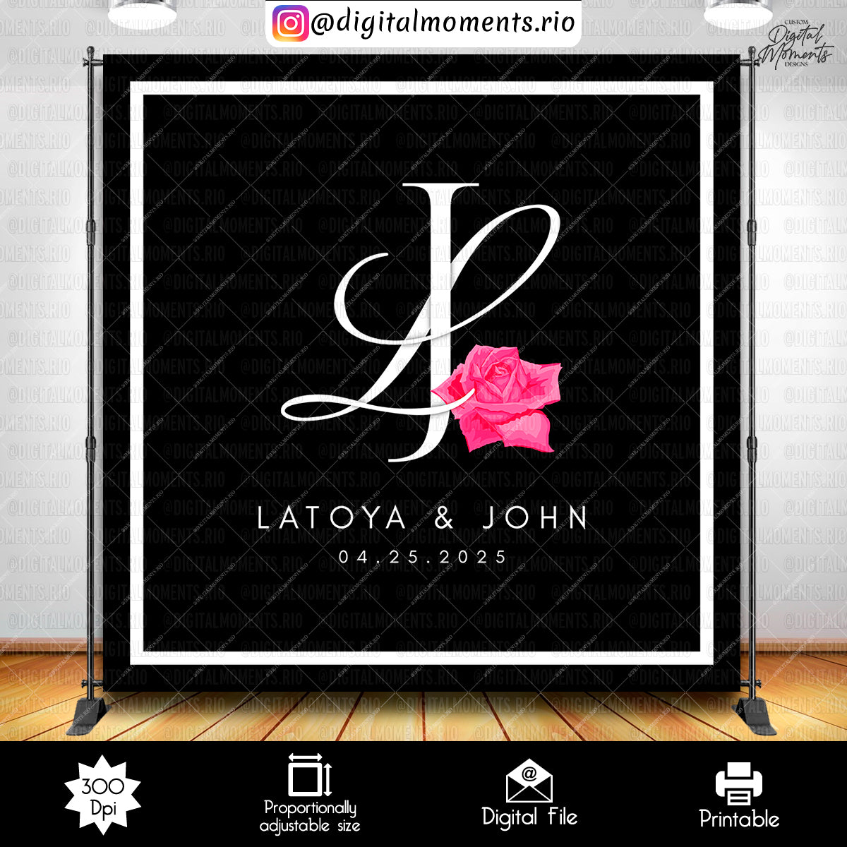Wedding Latoya 14x14, wedding, events, custom, 8x8, backdrop
