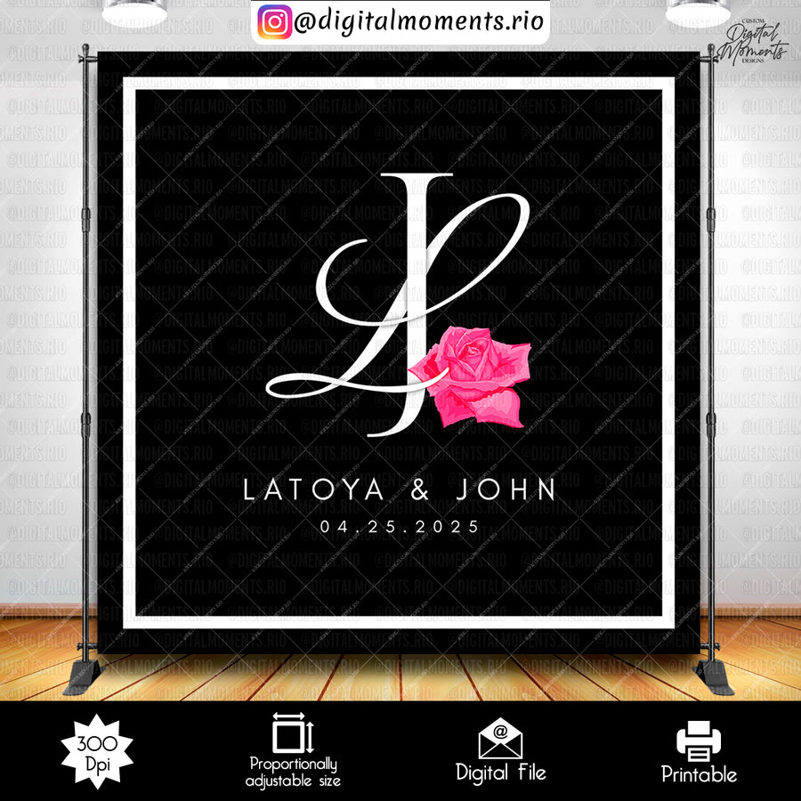 Wedding 8x8 Custom Backdrop, Digital file only | Custom Digital Download for Retirement Event