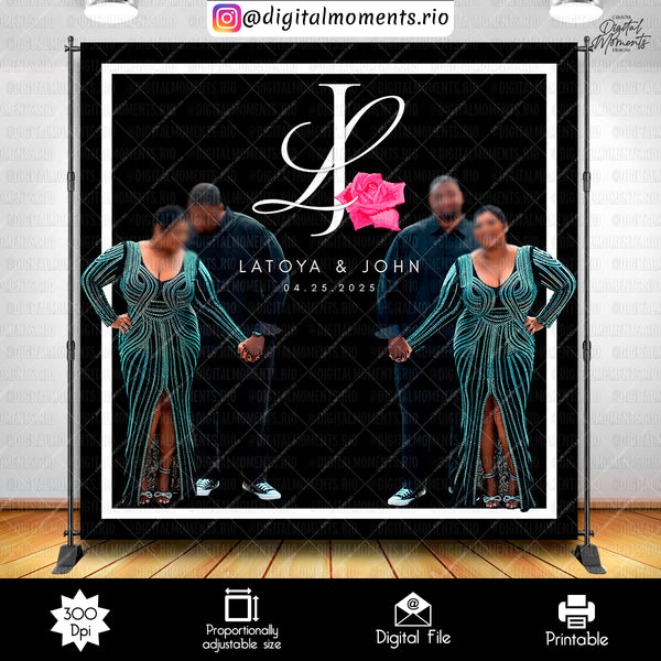 Wedding 8x8 Custom Backdrop, Custom Digital File | Digital Download for Events for Events. 8x8, arts, backdrop, backdrop-sign, celebration, …