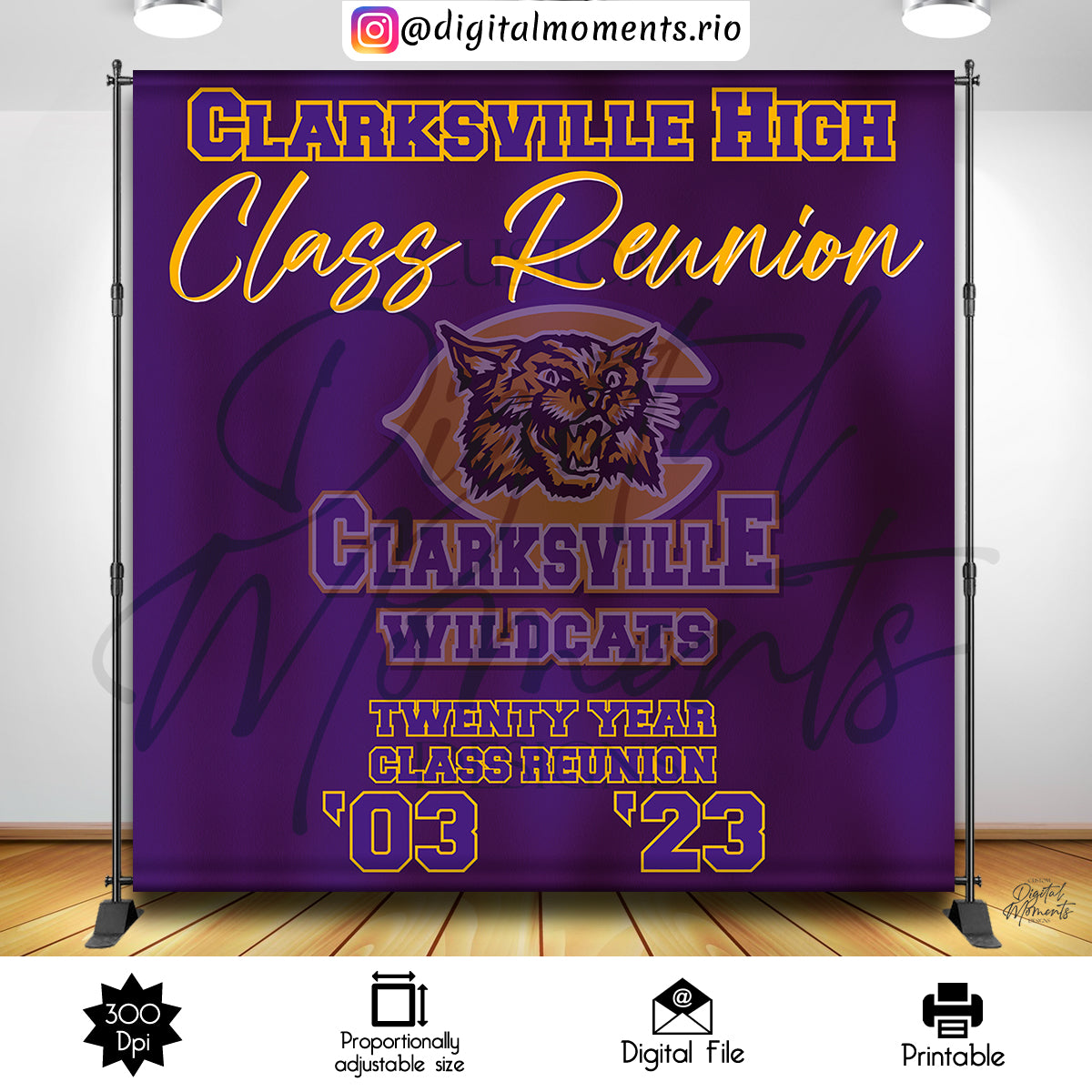 Class Reunion 8x8 Custom Backdrop Design, Digital file only