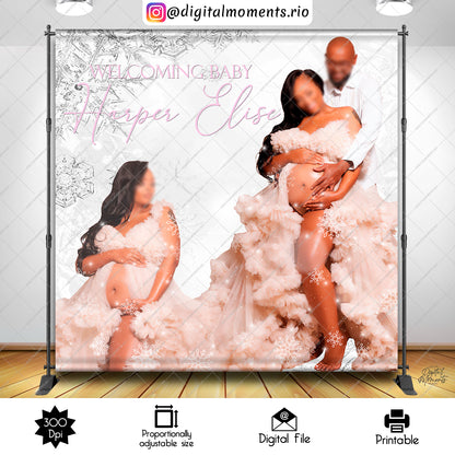 Winter Wonderland 8x8 Fondo personalizado con 2 imágenes, solo archivo digital