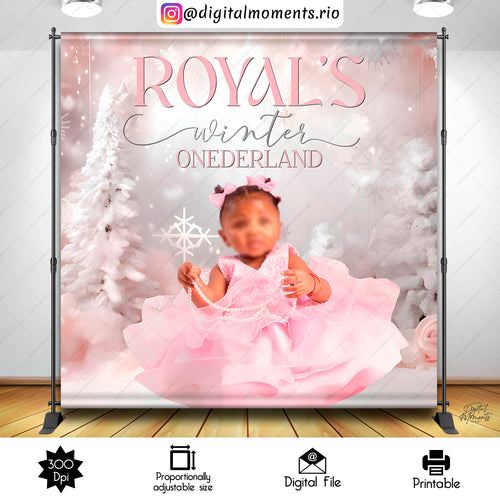 Winter Wonderland 8x8 Custom Backdrop with picture, Digital file only