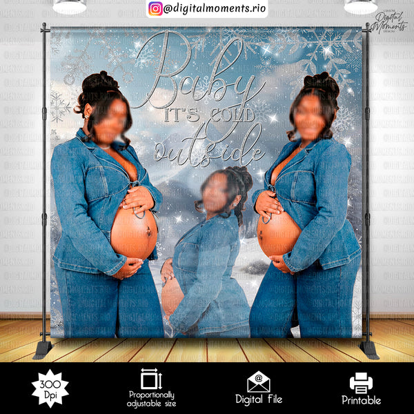 Un pequeño fondo personalizado de copo de nieve 8x8 con imagen, solo archivo digital