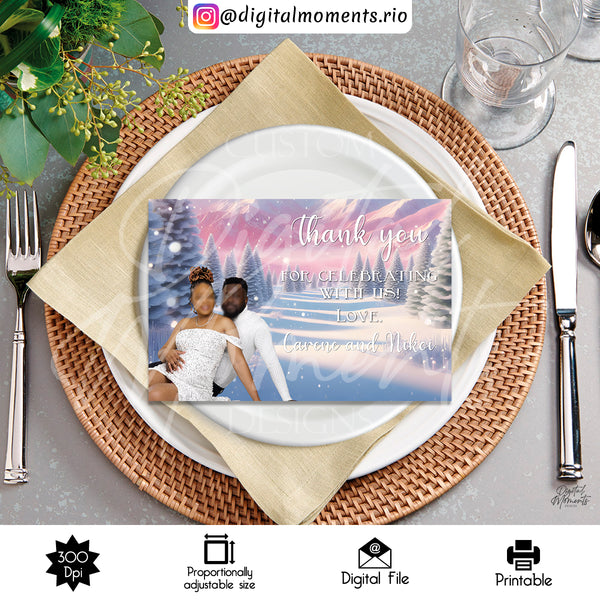 Pink Winter Wonderland 4x7 Panel Diseño personalizado con imagen, solo archivo digital