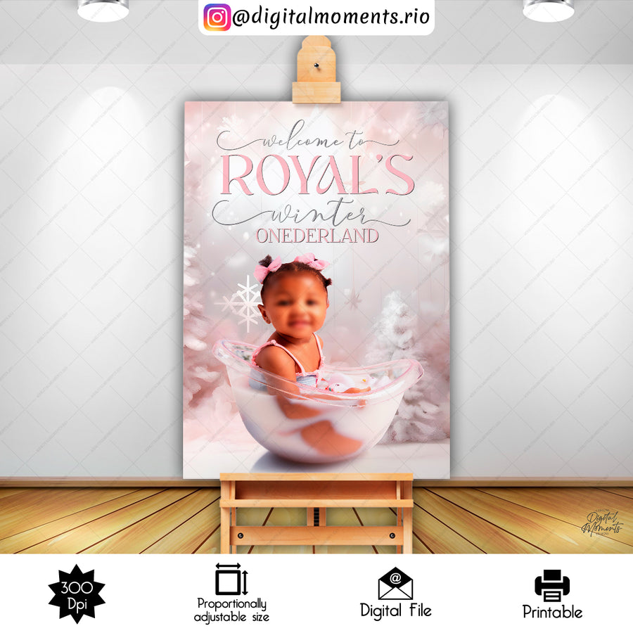 Winter Wonderland 24x36 Welcome Sign Custom Design, Digital file only | Custom Digital Download for Kids Party or Event