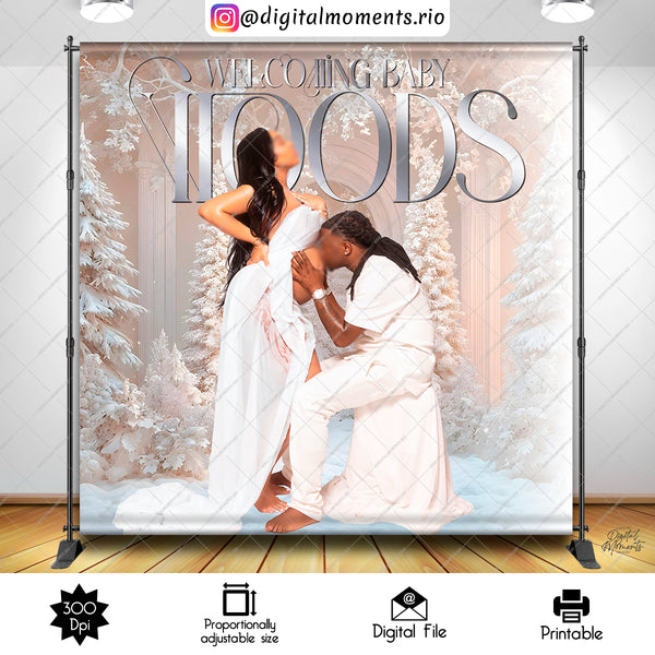 Un pequeño fondo personalizado de copo de nieve 8x8 con imagen, solo archivo digital