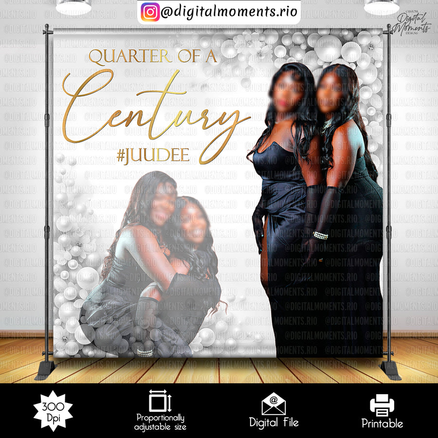 Pearls 8x8 Custom Backdrop, Digital file only | Custom Digital Download for Retirement Event
