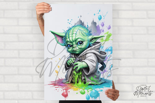 Master Yoda Poster, Splash Art, Wall Art - INSTANT DOWNLOAD