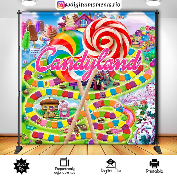 Candyland 8x8 Custom Backdrop, Digital file only | Custom Digital Download for Kids Party or Event