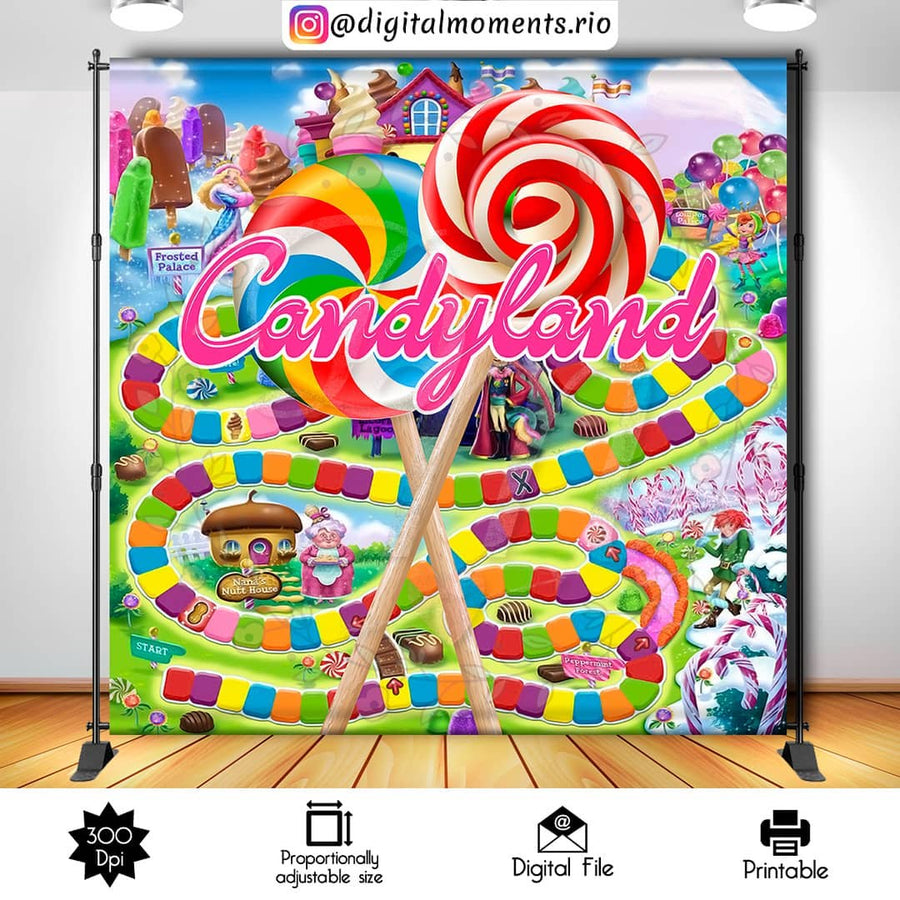 Candyland 8x8 Custom Backdrop, Digital file only | Custom Digital Download for Kids Party or Event