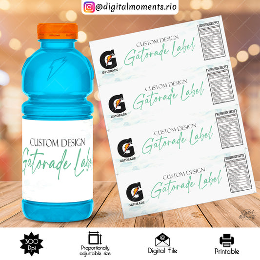 Custom Gatorade Bottle Label Design - Digital File