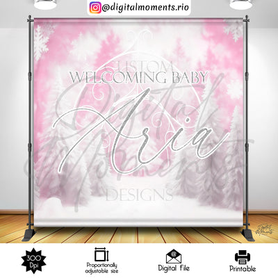 Winter Wonderland - Backdrop - Birthday