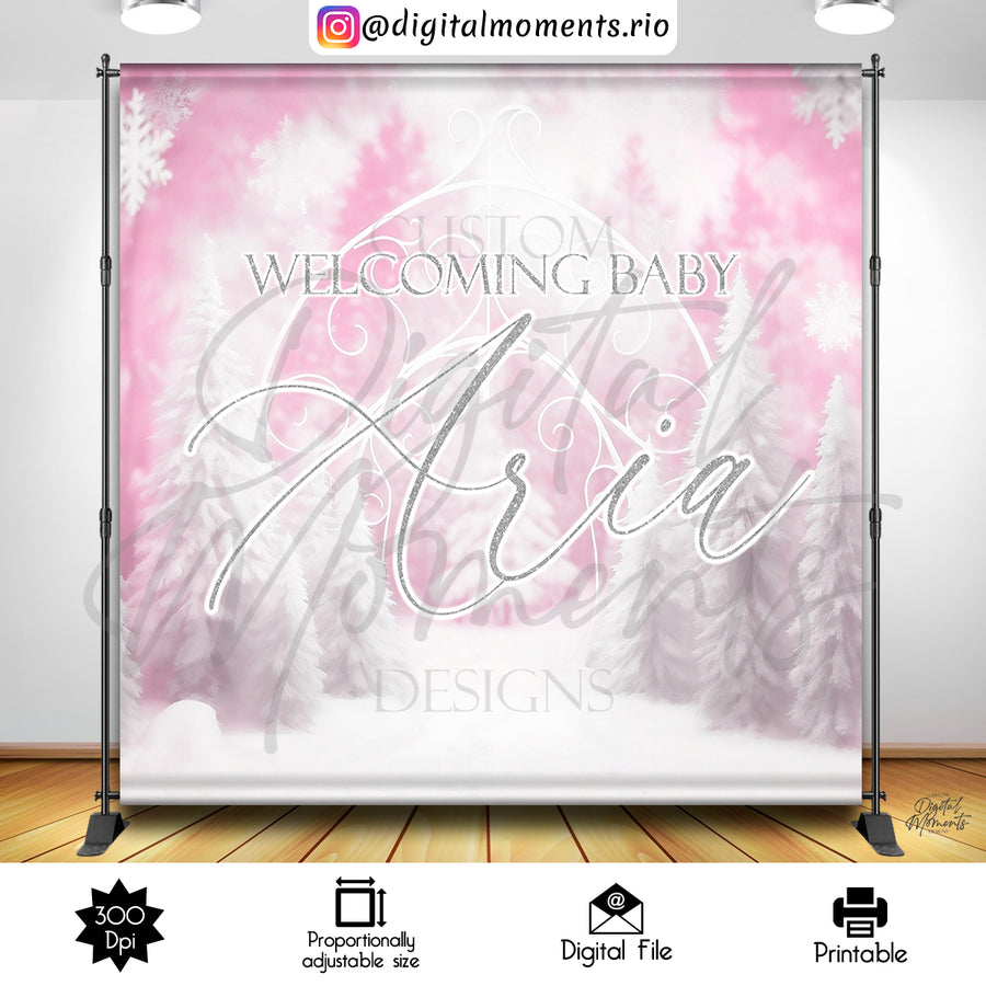 Winter Wonderland 8x8 Custom Backdrop, Digital file only | Custom Digital Download for Kids Party or Event