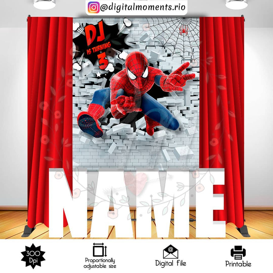 Spider-Man 5x6 Custom Backdrop, Digital file only | Custom Digital Download for Kids Party or Event
