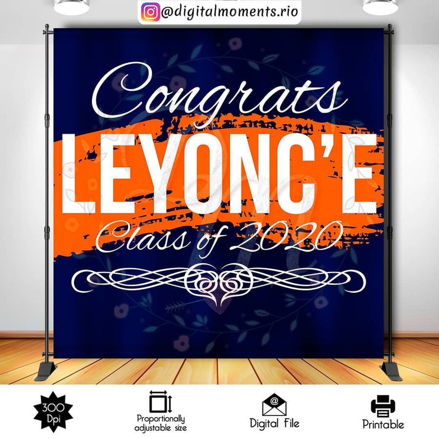 Graduation 8x8 Custom Backdrop, Digital file only | Custom Digital Download for Kids Party or Event