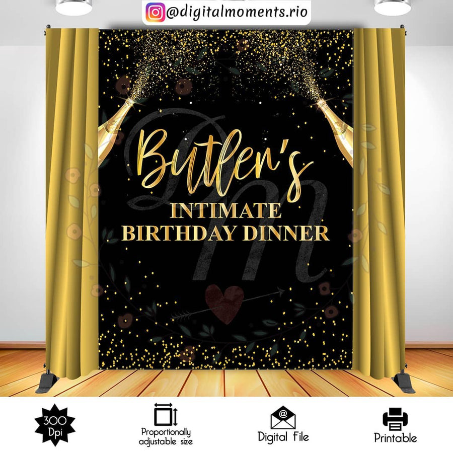 Black and Gold 6x8 Custom Backdrop, Digital file only | Custom Digital Download for Kids Party or Event