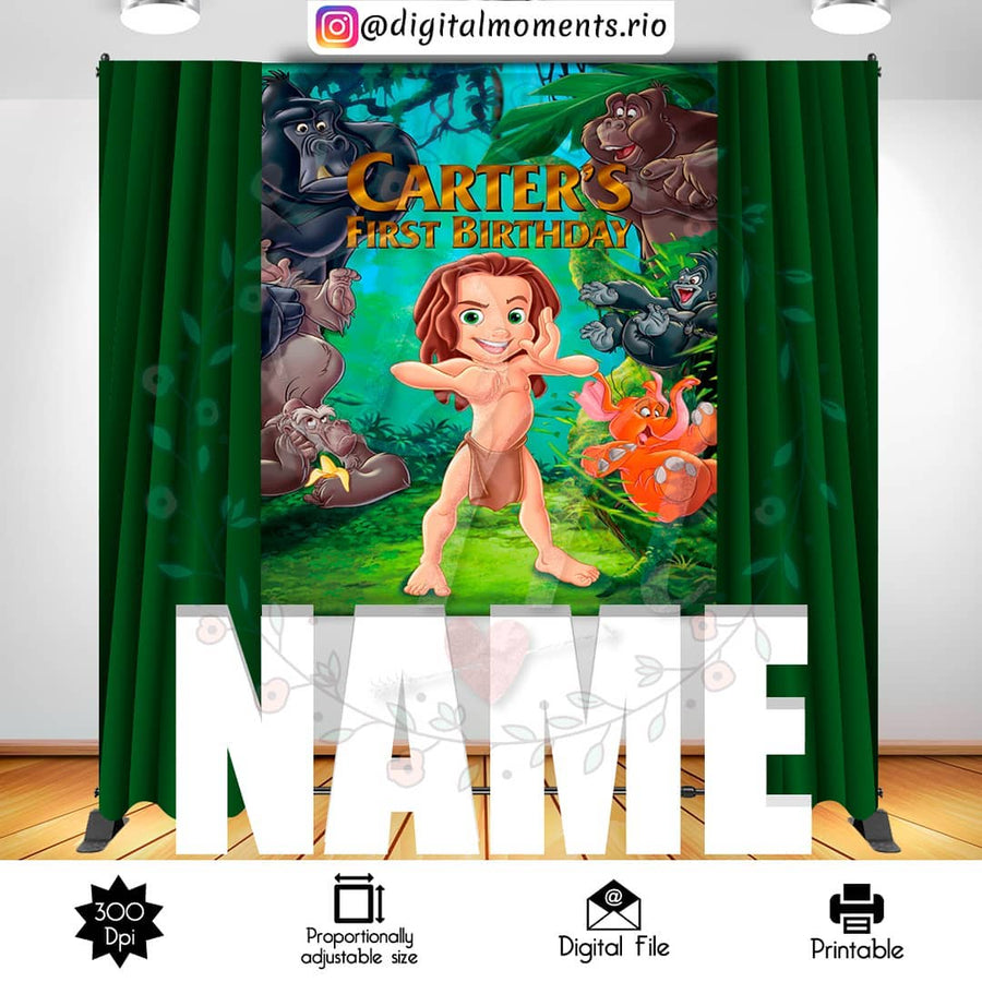 Tarzan 5x6 Custom Backdrop, Digital file only | Custom Digital Download for Kids Party or Event