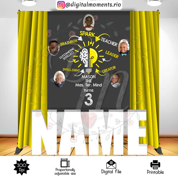 Mastermind 5x6 Custom Backdrop, Custom Digital File | Digital Download for Events for Events. 5x6, arts, backdrop, backdrop-sign, celebratio…