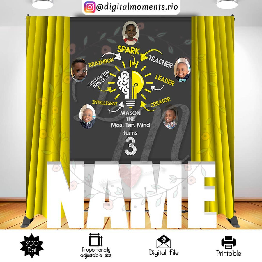 Mastermind 5x6 Custom Backdrop, Digital file only | Custom Digital Download for Kids Party or Event