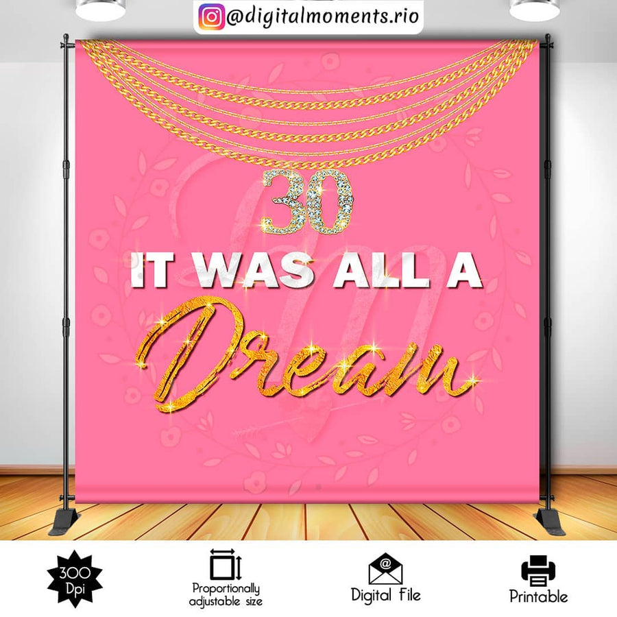 Notorious It Was All a Dream 8x8 Custom Backdrop, Digital file only | Custom Digital Download for Kids Party or Event