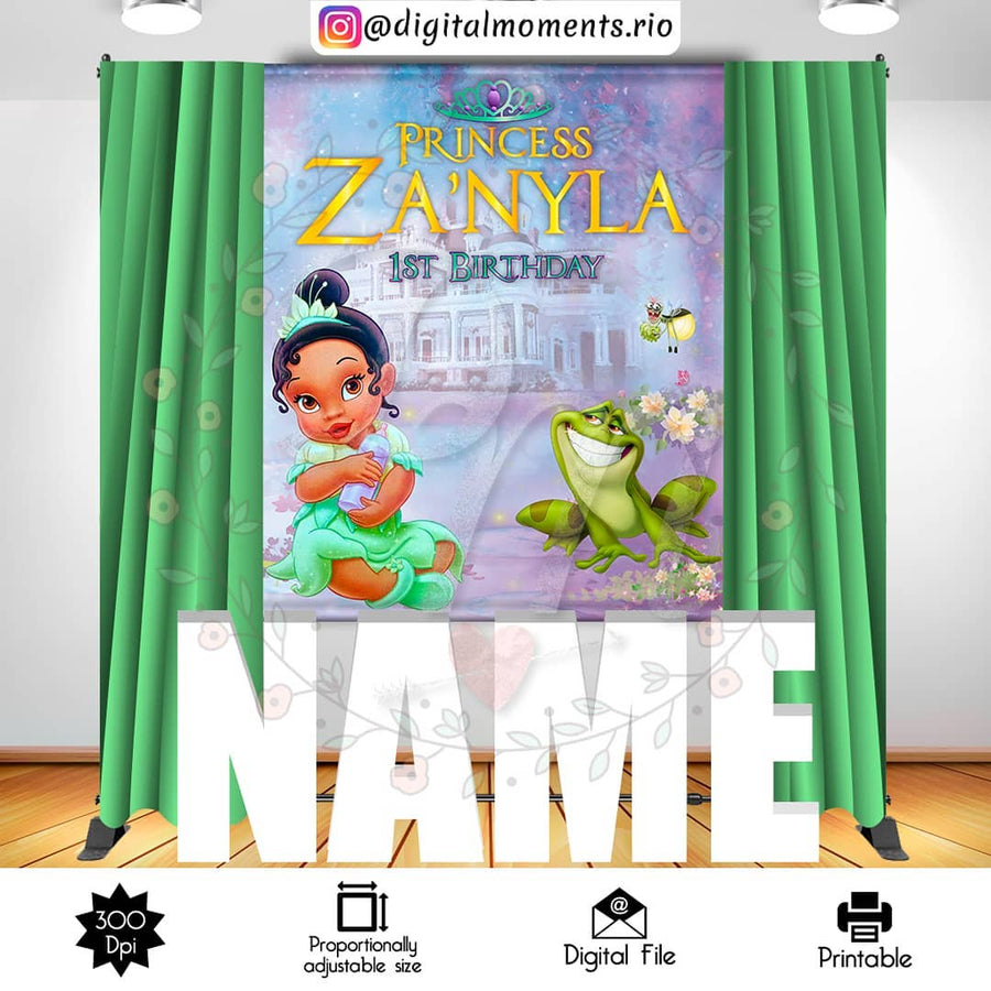 Princess and the Frog 5x6 Custom Backdrop, Digital file only | Custom Digital Download for Kids Party or Event