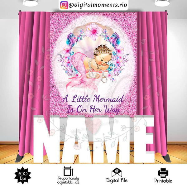 Mermaid 5x6 Custom Backdrop, Custom Digital File | Digital Download for Events for Events. 5x6, arts, backdrop, backdrop-sign, celebration, …