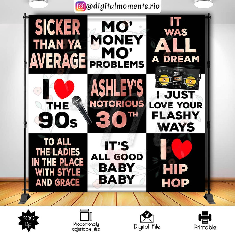Notorious It Was All a Dream 8x8 Custom Backdrop, Digital file only | Custom Digital Download for Kids Party or Event