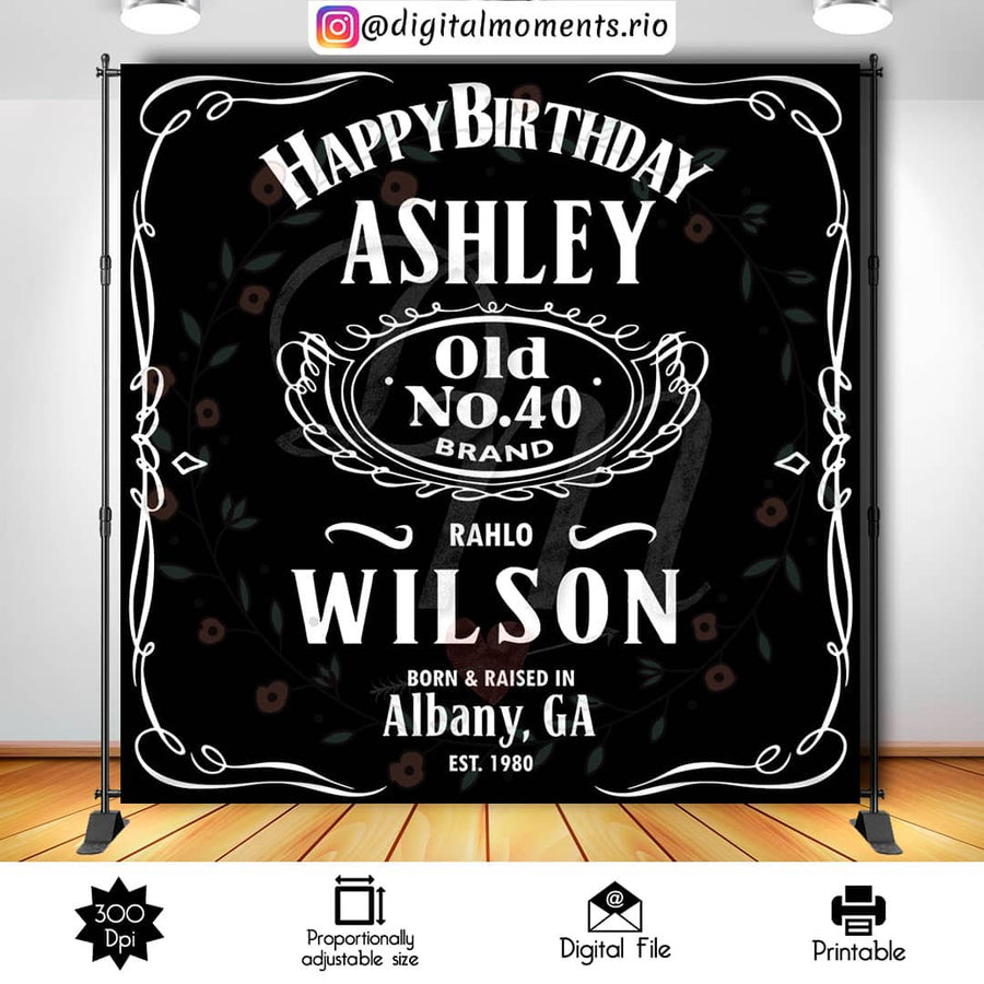 Whisky 8x8 Custom Backdrop, Digital file only | Custom Digital Download for Kids Party or Event