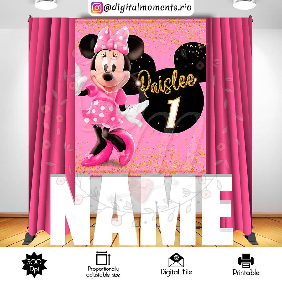 Minnie Mouse 5x6 Custom Backdrop, Digital file only | Custom Digital Download for Kids Party or Event