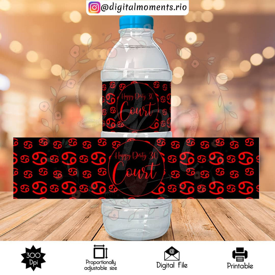 Dirty 30 Custom Water Bottle Label, Digital file only | Custom Digital Download for Kids Party or Event