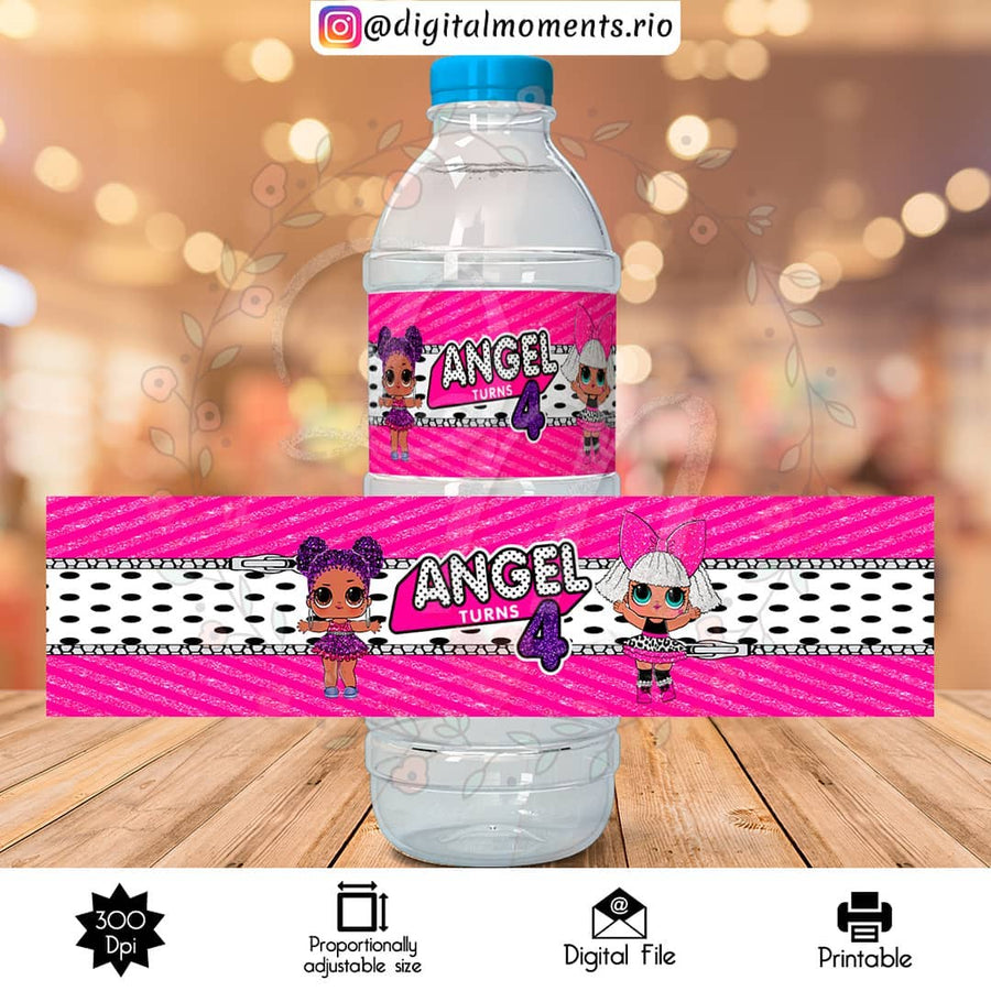 LOL Surprise Custom Water Bottle Label, Digital file only | Custom Digital Download for Kids Party or Event