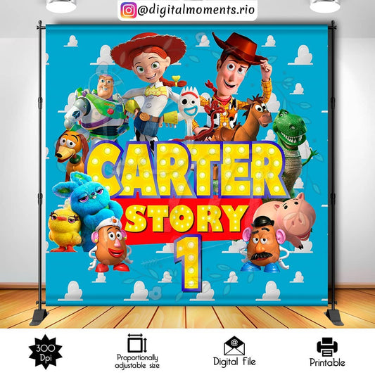 Toy Story 8x8 Fondo personalizado, solo archivo digital