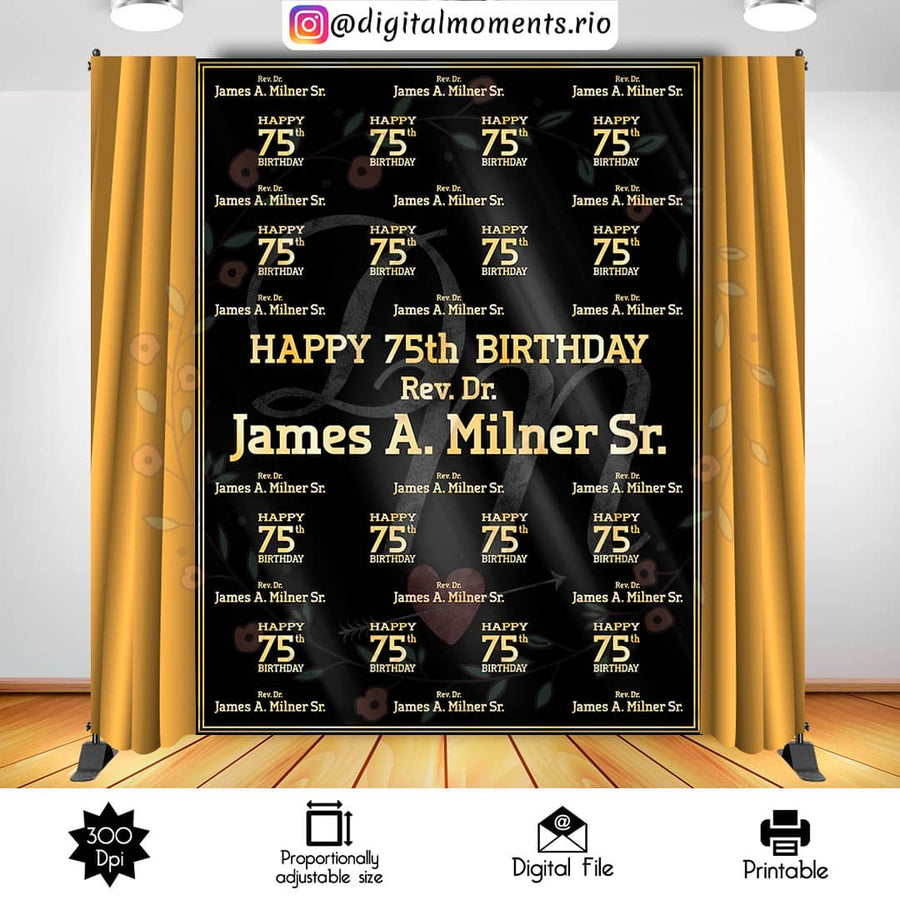Step and Repeat 6x8 Custom Backdrop, Digital file only | Custom Digital Download for Kids Party or Event