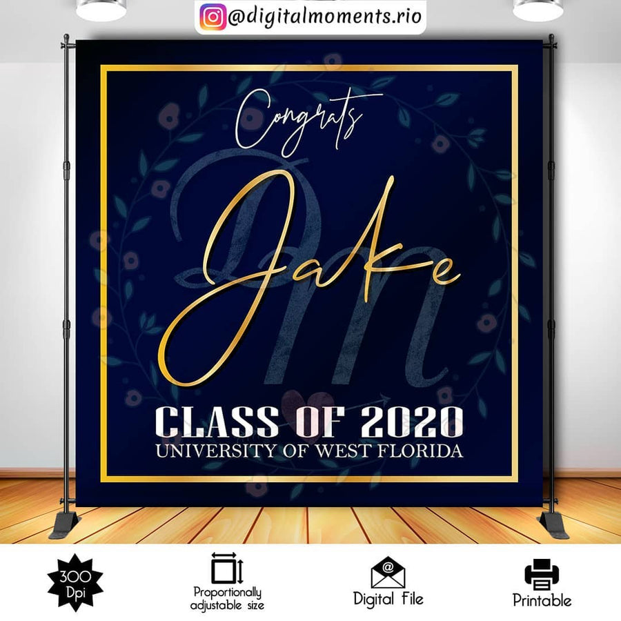 Graduation 8x8 Custom Backdrop, Digital file only | Custom Digital Download for Kids Party or Event