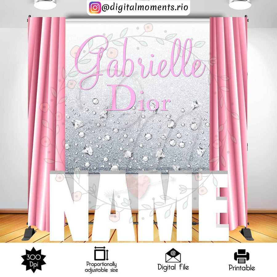Diamonds 6x6 Custom Backdrop, Digital file only | Custom Digital Download for Kids Party or Event