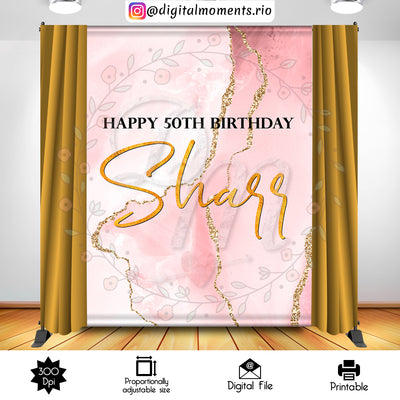 Rose Gold - Backdrop - Birthday