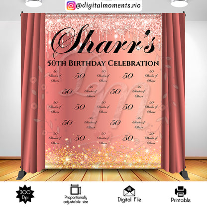 50 Shades 6x8 02, events, custom, rose, gold, backdrop, 6x8