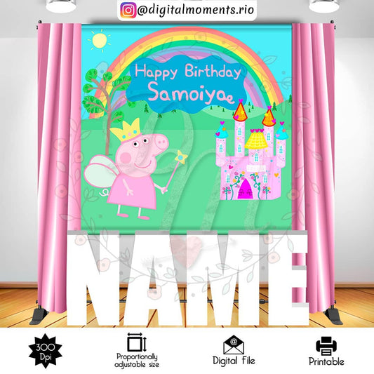 Peppa Pig 6x6 Fondo personalizado, solo archivo digital