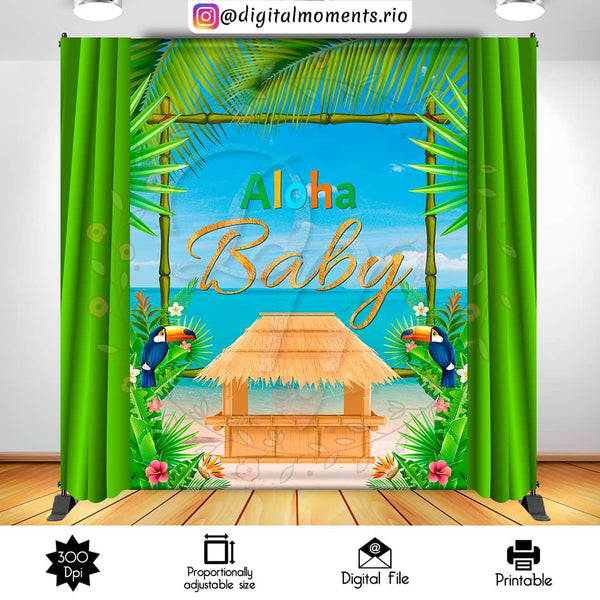 Aloha Baby 6x8 Custom Backdrop, Custom Digital File | Digital Download for Events for Events. 6x8, aloha, arts, baby, backdrop, backdrop-sig…