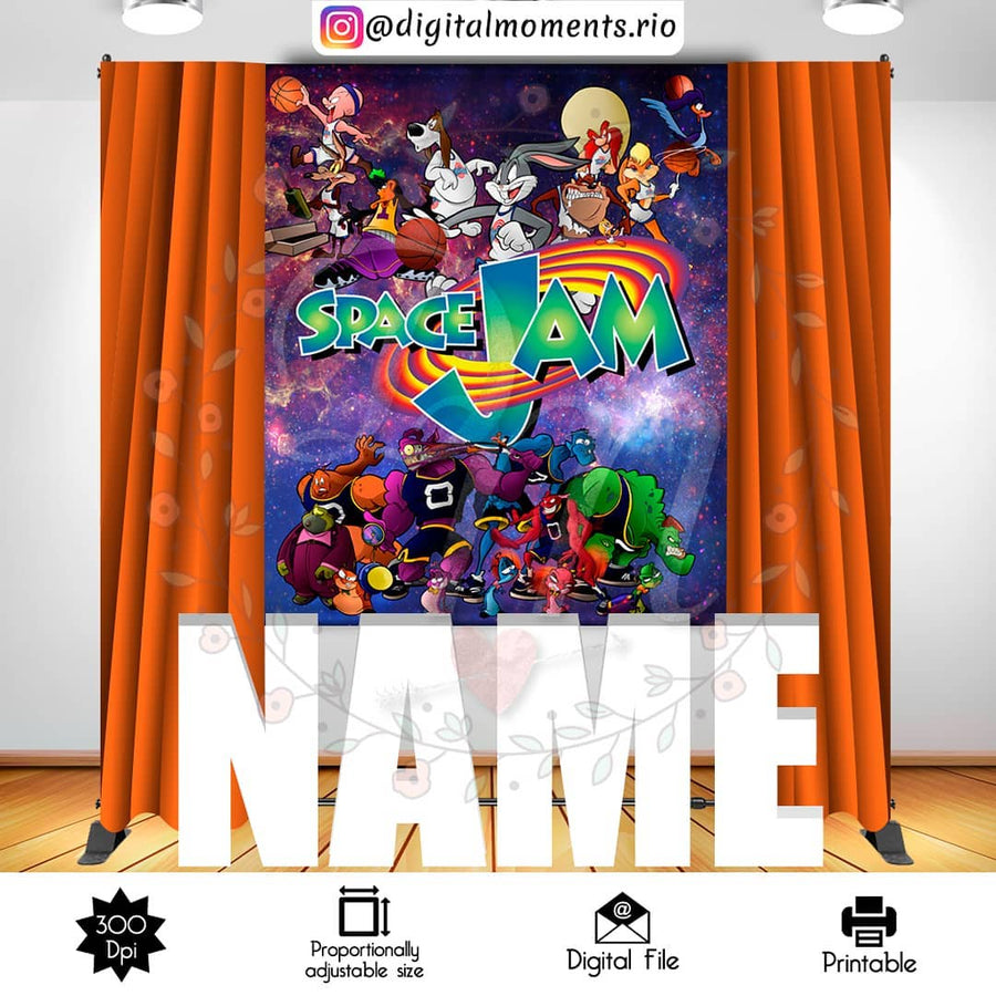 Space Jam 5x6 Custom Backdrop, Digital file only | Custom Digital Download for Kids Party or Event