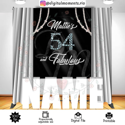 Pearls and Diamonds - Backdrop - Birthday