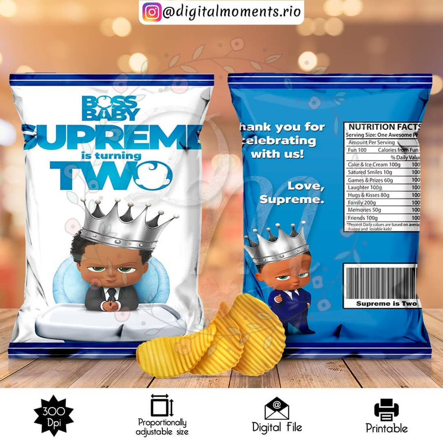 Boss Baby Custom Chip Bag, Digital file only | Custom Digital Download for Kids Party or Event