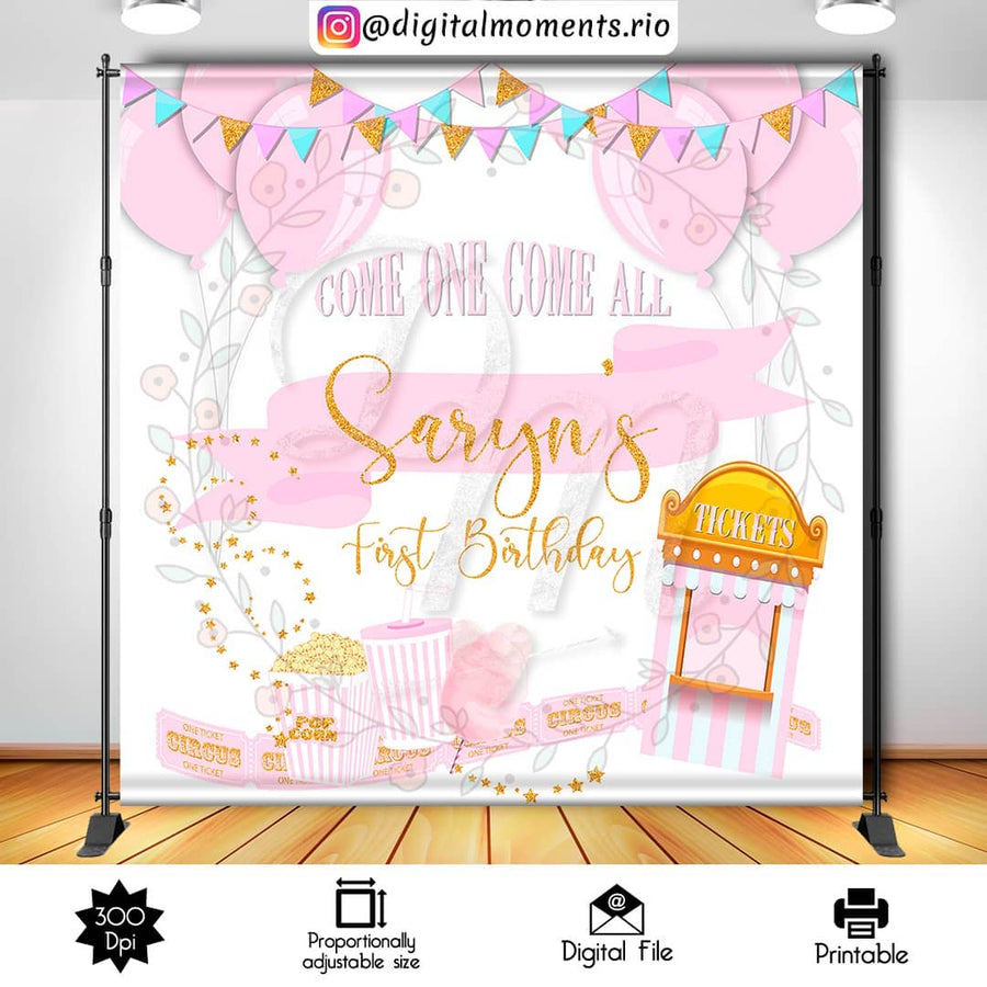 Carnival 8x8 Custom Backdrop, Digital file only | Custom Digital Download for Kids Party or Event
