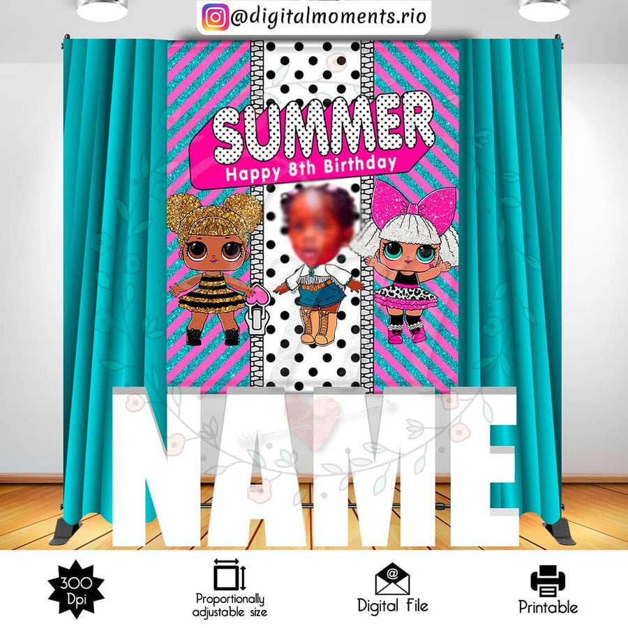 LOL Surprise 5x6 Custom Backdrop, Digital file only | Custom Digital Download for Kids Party or Event