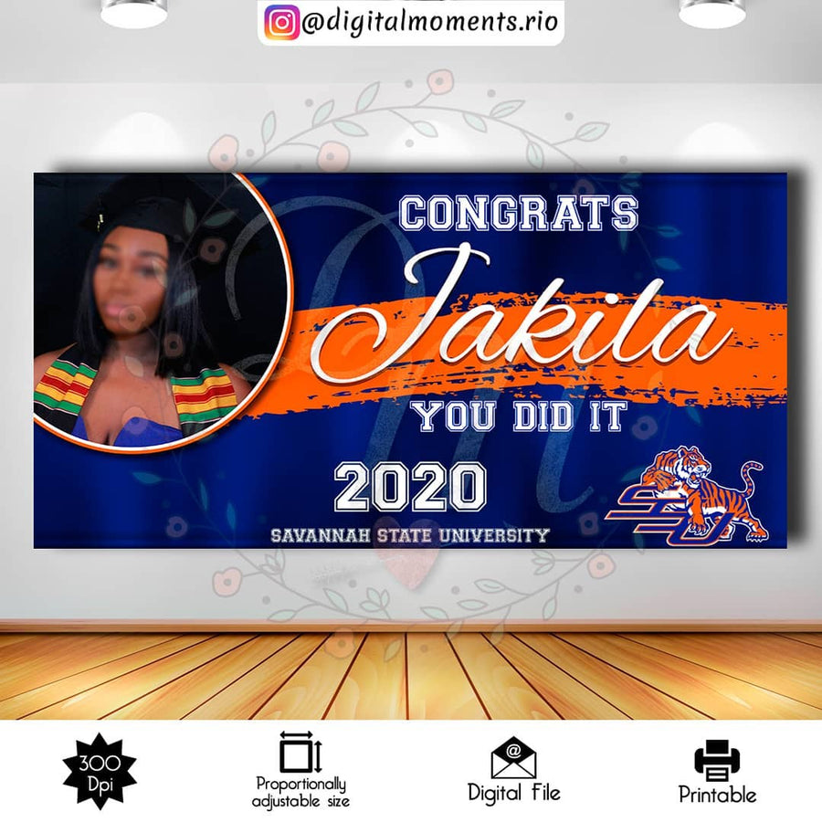 Graduation 8x4 Custom Backdrop, Digital file only | Custom Digital Download for Kids Party or Event