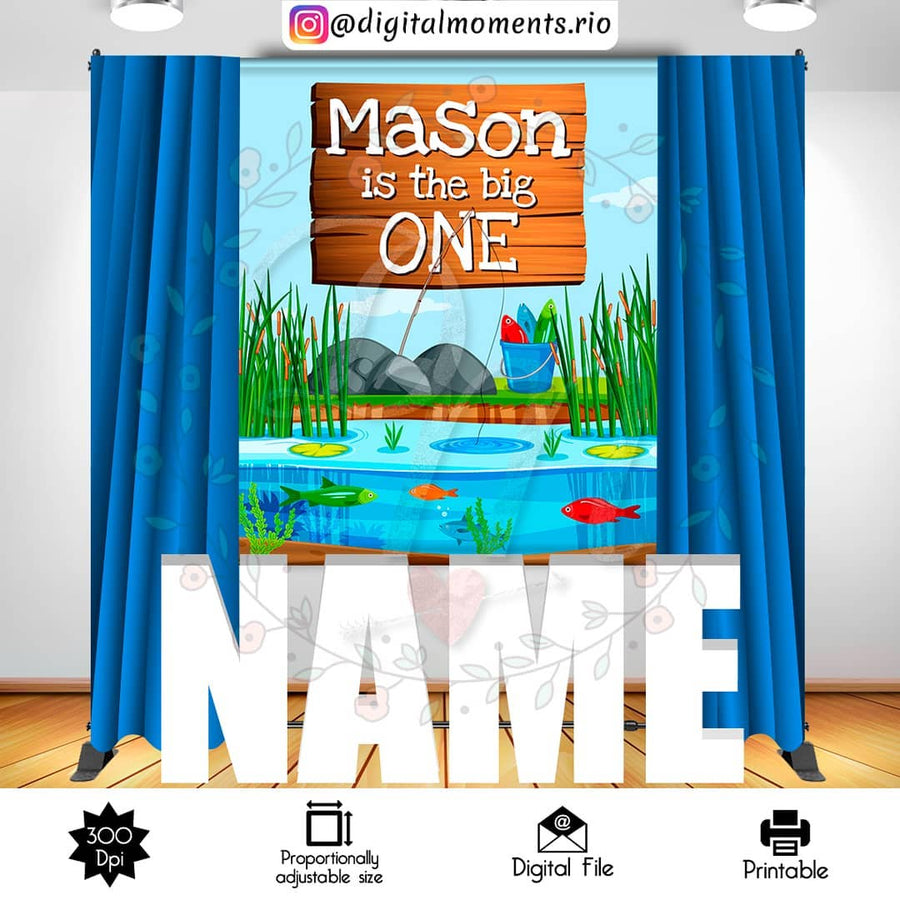 The Big One 5x6 Custom Backdrop, Digital file only | Custom Digital Download for Kids Party or Event